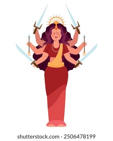 goddess durga traditional navratri festival isolated