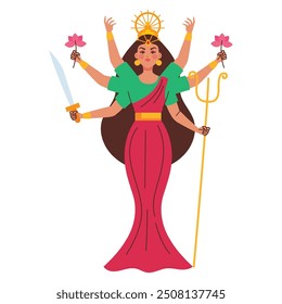 goddess durga traditional navratri festival isolated