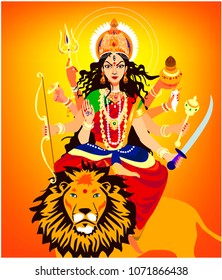 Goddess Durga vector illustration
