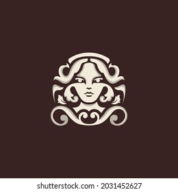 Goddess Flourish Vector Logo Design 