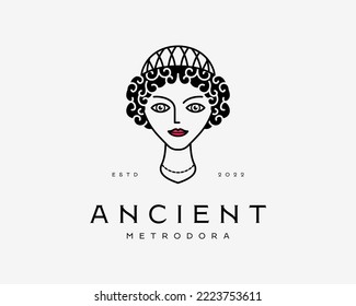 Diosa Escultura de la estatua antigua griega Aphrodite Famosa Mythology Vintage Logo Diseño