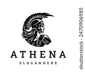 Goddess greek athena logo icon design template