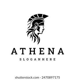 Diosa griega athena logo icono diseño Plantilla.