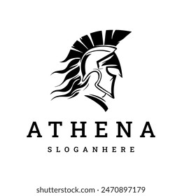 Diosa griega athena logo icono diseño Plantilla.