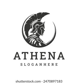 Diosa griega athena logo icono diseño Plantilla.