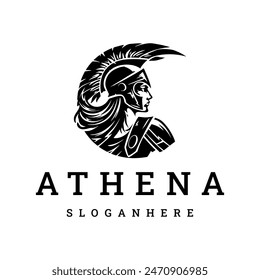 Goddess greek athena logo icon design template