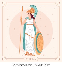 Goddess Griechisch Athena Vektorgrafik Design.