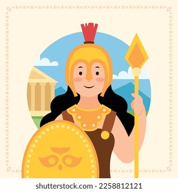 Goddess Greek Athena vector illustration design.