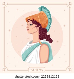 Goddess Greek Athena vector illustration design.