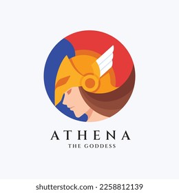 Goddess Greek Athena vector illustration design.