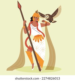 Goddess Greek Athena vector illustration design.