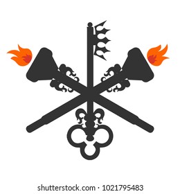 Goddess Hecate also known as triple goddess Crone vector symbol. Hecate sign.