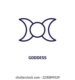 goddess icon from religion collection. Thin linear goddess, ancient, beautiful outline icon isolated on white background. Line vector goddess sign, symbol for web and mobile