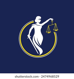 goddess of justice abstract logo modern style