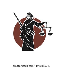 goddess of justice logo design with sword