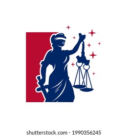 goddess of justice logo design with sword