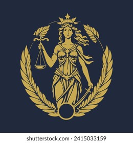 goddess of justice logo template