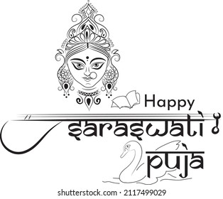 The goddess of knowledge in sitting posture for festival