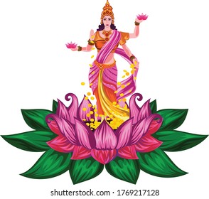 Goddess Lakshmi Vector art and illustration