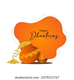 Goddess Laxmi blessing with golden jewellery and coins creative for Indian festival Dhanteras and Diwali celebration

