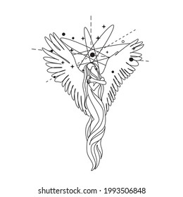 Goddess Line art set. Feminine energy