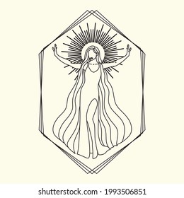 Goddess Line art set. Feminine energy