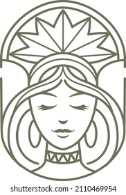 goddess logo design. beautiful lady, diva