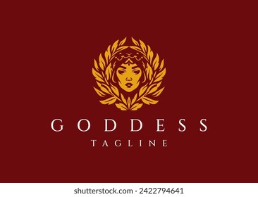 Goddess logo design vector icon illustration