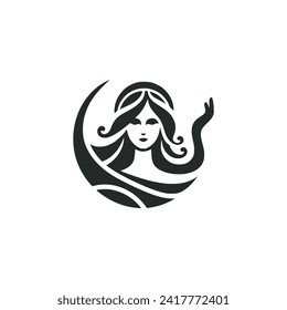 goddess logo vector illustration template design