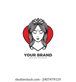 Goddess of love logo, graphic design vector