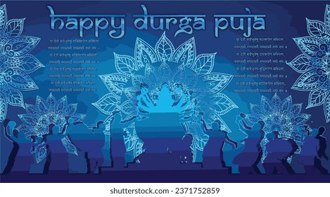 Goddess Maa Durga in Happy Durga Puja, Dussehra, and Navratri Celebration Concept for Web Banner, Poster, Social Media Post, and Flyer Advertising