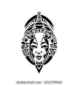 Goddess Mayan Tribal Tattoo Design Vector Stock Vector (Royalty Free ...