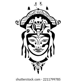 Goddess Mayan Tribal Tattoo Design Vector Stock Vector (Royalty Free ...