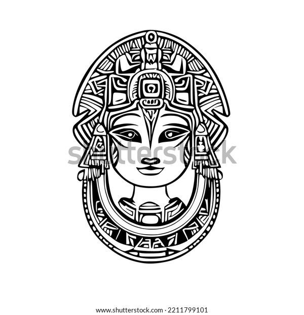 Goddess Mayan Tribal Tattoo Design Vector Stock Vector (Royalty Free ...