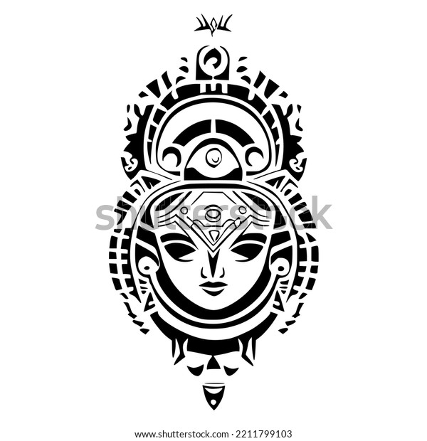 Goddess Mayan Tribal Tattoo Design Vector Stock Vector (Royalty Free ...