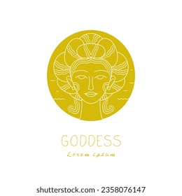 goddess outline watercolor background logo 