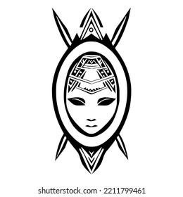 Goddess Polynesian Tribal Tattoo Design Vector