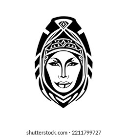 Goddess Polynesian Tribal Tattoo Design Vector