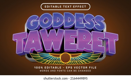 goddess taweret 3d text effect and editable text effect