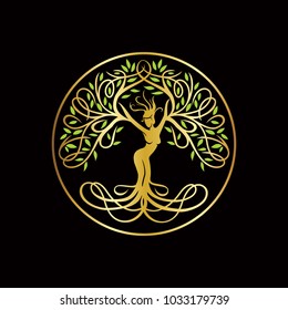 goddess tree logo template