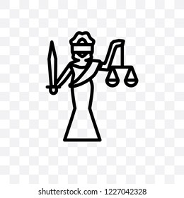 Goddess vector linear icon isolated on transparent background, Goddess transparency concept can be used for web and mobile