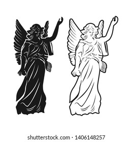 Goddess vector silhouette logo design
