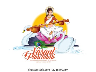 Goddess of Wisdom Saraswati for Vasant Panchami