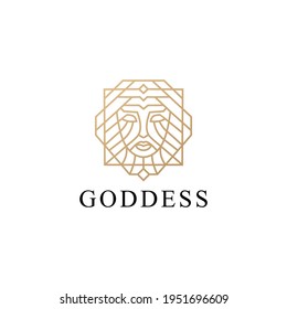 goddess woman girl female logo vector icon illustration