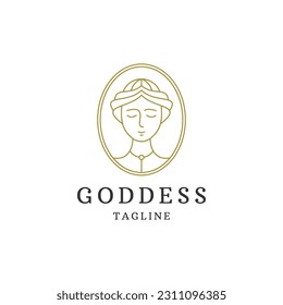 Goddess woman logo icon design template 