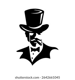 the godfather silhoutte mafia logo design illustration