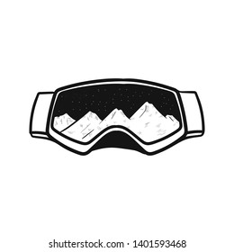 godgles ski doodle icon vector hand draw