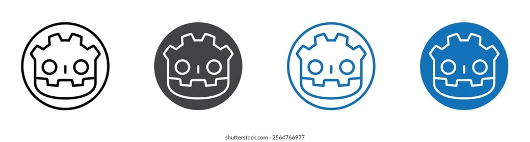 Godot icon flat editable icon mark set.