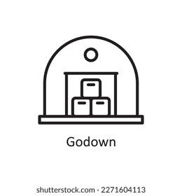 Godown vector outline Icon Design illustration. Logistic Symbol on White background EPS 10 File