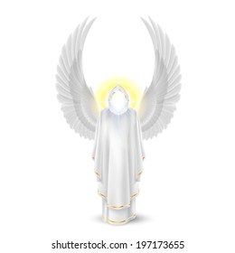 Gods guardian angel in white. Archangels image. Religious concept